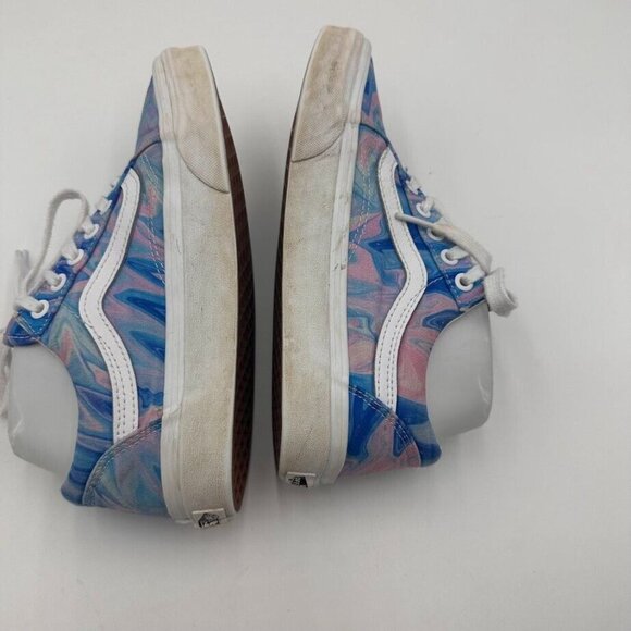 Vans Authentic Old Skool Blue Pink Swirl Oil Slick Low Top Sneakers Size M 5.5 W - Picture 4 of 9